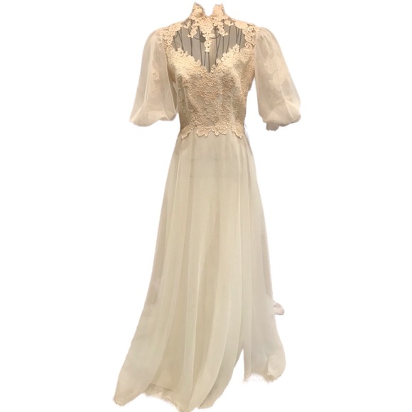 Bianchi Dresses & Skirts - Bianchi Vintage Deadstock Lace Retro Wedding Dress